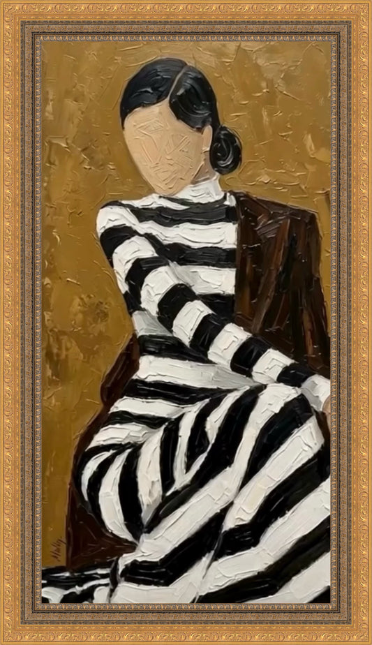 Gilded Absence – Girl with Stripy Dress Series by Isma J Rafiq